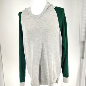 Evolution by Cyrus Women's Grey/Green Long Sleeve Hoodie Size XL